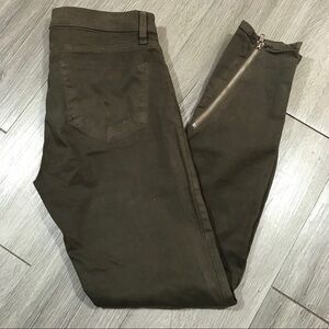 J Brand Christopher Kane Brown Engineered Skinny